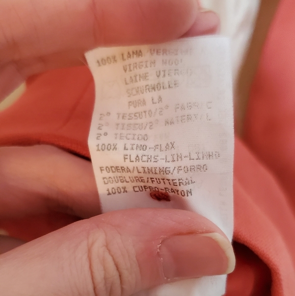 VINTAGE Emporio Armani 80's Coral and Pink Tie-Back Wool Vest Sz 40IT / US 4 - Picture 11 of 11